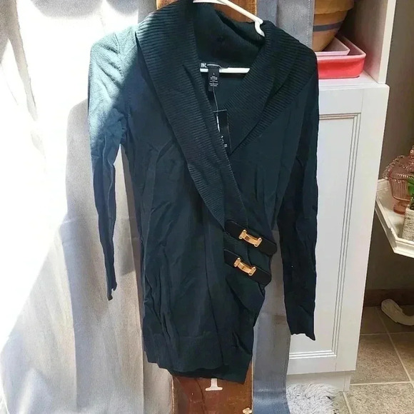 International Concepts Dark Green Buckle Tunic NWT - Picture 1 of 6